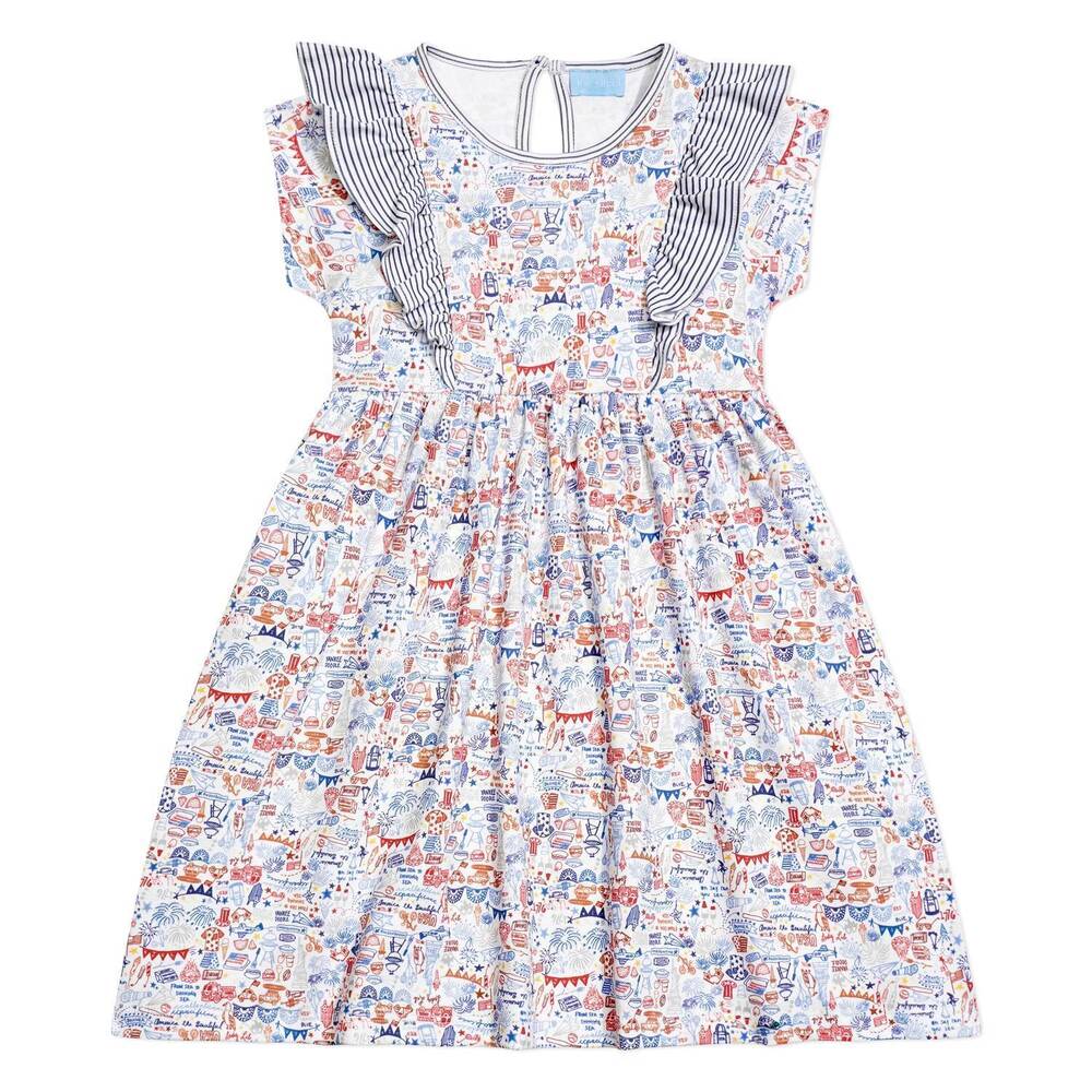 NEW JOY STREET girl's usa lily play dress in usa - fireworks multi